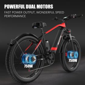 F26 Electric Bicycle 20AH LG Battery 48V 1500W Men's Mountain Bike 26*4.0 Fat Tire Electric Bike