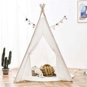 Teepee Tent for Kids - Play Tent for Boy Girl Indoor Outdoor Cotton Canvas Teepee