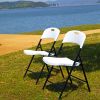 4 Pack Portable Plastic Folding Chairs, Sturdy Design, Indoor/Outdoor Events, Perfect for Camping/Picnic/Tailgating/Party, Easy to Clean, White