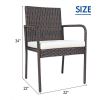 Trendy And Pratical Outdoor Patio Rattan Dining Chairs Cushioned Sofa 4 Pcs Set