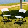 4 Pack Portable Plastic Folding Chairs, Sturdy Design, Indoor/Outdoor Events, Perfect for Camping/Picnic/Tailgating/Party, Easy to Clean, White