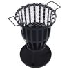 Garden Fire Pit Basket with BBQ Grill Steel 19"