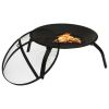 2-in-1 Fire Pit and BBQ with Poker 22"x22"x19.3" Steel