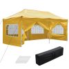 10X20ft EZ Pop Up Canopy Folding Gazebo/Yellow