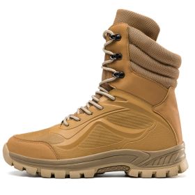 Tactical Shoes Men Hiking Boots Outdoor Camping Autumn Military Boots Microfiber Mountain Climbing Shoes Forces Equipment 39-45 (Color: sand, size: 40)