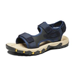 Men Summer Sandals Man Beach Sandals Mountain Hiking Sandals Outdoor Casual Slippers Comortable Non-Slip Shoes Puls Size 47 (Color: Navy, size: 46)