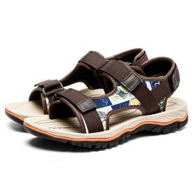 Men Fashion Sandals 2022 Summer Man Beach Sandals Moutain Hiking Sandals Plus Size 47 Outdoor Casual Shoes Non-slip Aqua Shoes (Color: Brown, size: 39)