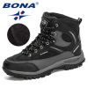 BONA 2022 New Designers Nubuck Shoes Men Outdoor Sports Tactical Male Boots Hiking Mountain Shoes Man Camping Climbing Footwear