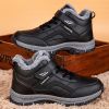 Winter Men Boots Plush Leather Waterproof Sneakers Climbing Hunting Shoes Unisex Lace-up Outdoor Warm Hiking Boot Man